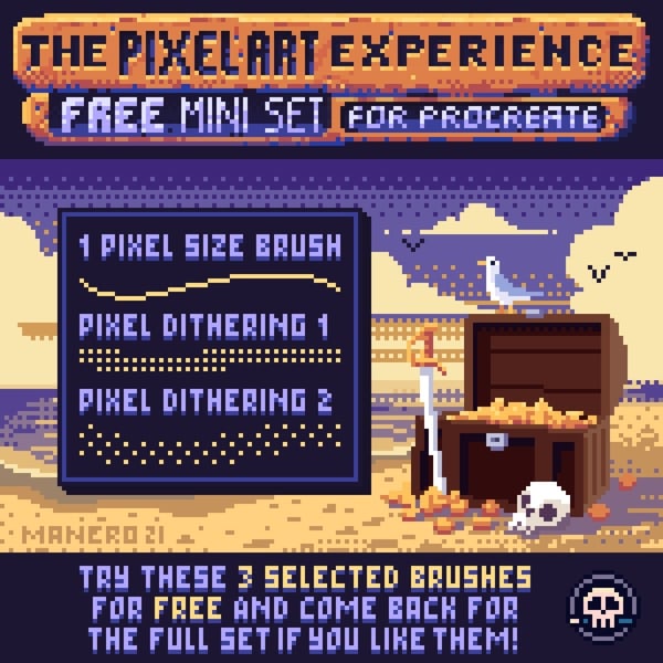 The Pixel Art Experience FREE Mini Brush Set for Procreate