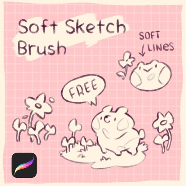 Soft Sketch Brush ✿ FREE Procreate brush